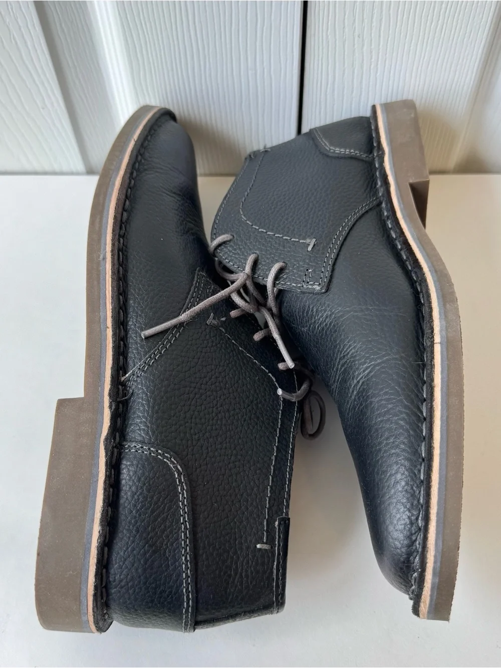 Reaction Kenneth Cole Black Leather Chukka Boot Mens Size 9 Desert Wind Classic